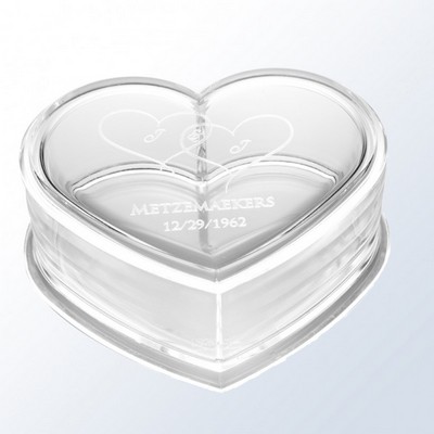 Acrylic Heart Box, 4 1/2" x 3 1/2"