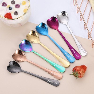 Heart Shape Stainless Steel Table Spoon Coffee Spoon