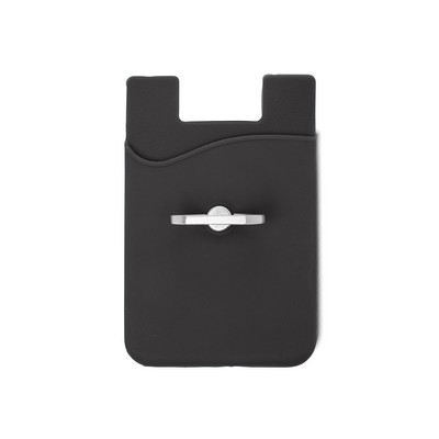 Silicone Card Holder with Metal Ring Phone Stand