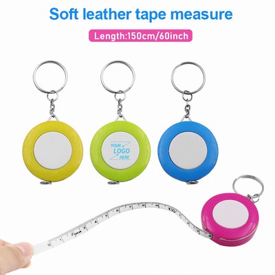 Dual-Sided Flexible Tape Measure with Keychain