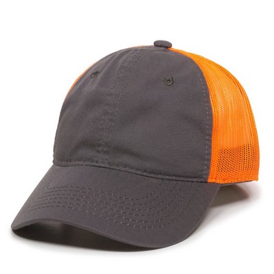 Outdoor Cap FWT-130 Garment Washed Trucker Hat with Sublimated Patch