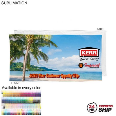 24 Hr Express Ship - Heaviest Weight, Plush Velour Terry Cotton Blend Beach Towel, 30x60, Sublimated