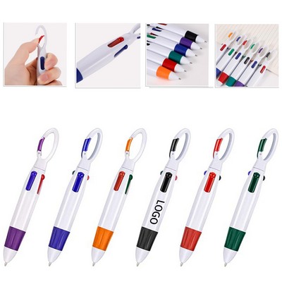 4-In-1 Multi Color Pen With Carabiner