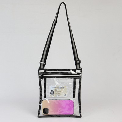 9" X 10" Clear PVC Crossbody Stadium Bag