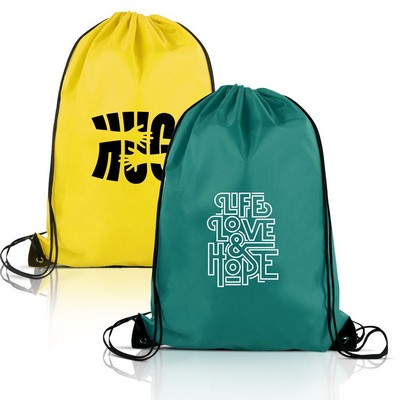 Custom Printed Polyester Drawstring Backpack (14" X 18")