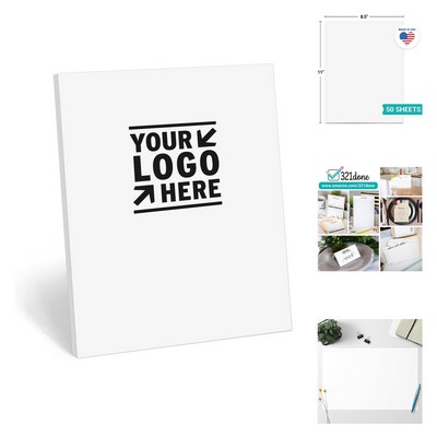 50-Sheet 8.5x11" Plain White Memo Pad