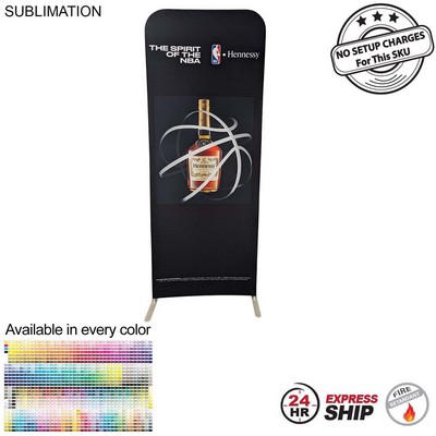 24 Hr Express - 2'W x 78"H EuroFit Straight Wall Display Kit, with Full Color Graphics Double Sided