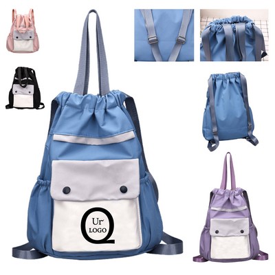 11.81X5.91X15.35 Inch Nylon Drawstring Backpack