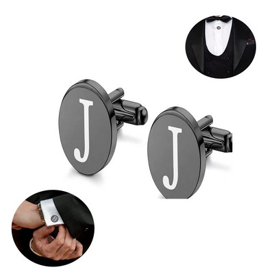 Personalized Stainless Steel Initial Cufflinks