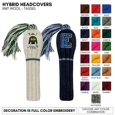 Knit Wool Hybrid Golf Club Headcover Your Logo Embroidered