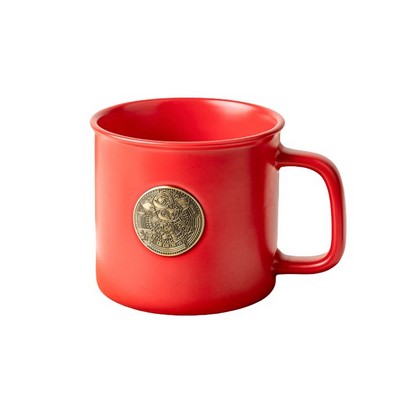 14 Oz. Vintage Mug With Custom Bronze Plate - Emboss