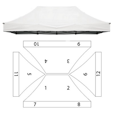 10x15' Replacement White Canopy - Printed