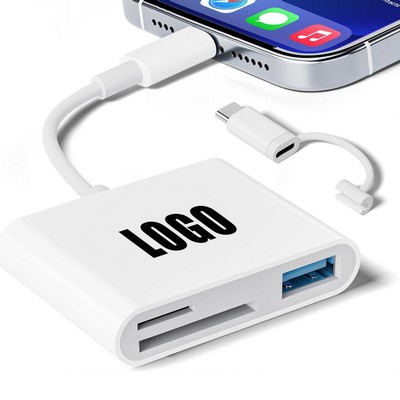 3" 1 Dual Connector SD Memory Card Reader
