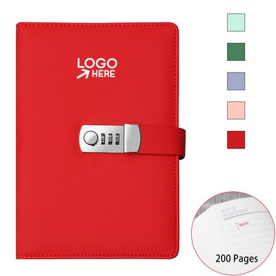 Leather Notebook With Combination Lock And Custom Logo