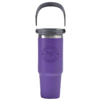 30oz. Insulated Tumber with Handle and Flip Straw
