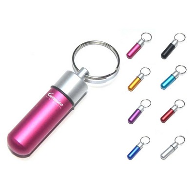 Two-tune Aluminum Pill Box with Keychain