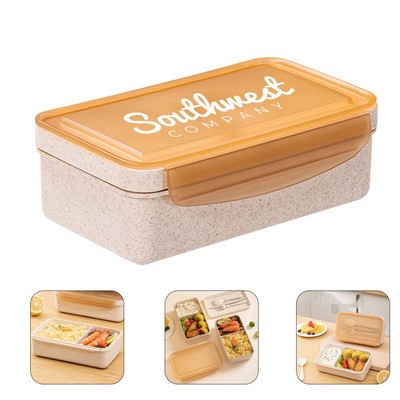 Eco-friendly Wheat Fiber Lunch Box with Utensils