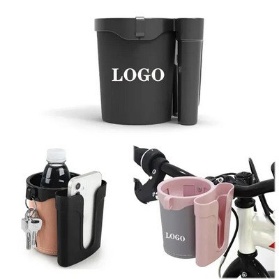 3-in-1 Bike Stroller Cup Holder With Phone Keys Storage
