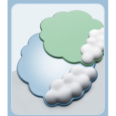 Full Custom Non Slip PU Base Cloud Shaped Mouse Pad With Silicone Infill Wrist Rest