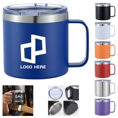 Solid Colour Stainless Steel Insulated Mug W/ Lid