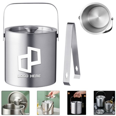 Stainless Steel Ice Wine Bucket W/ Tongs