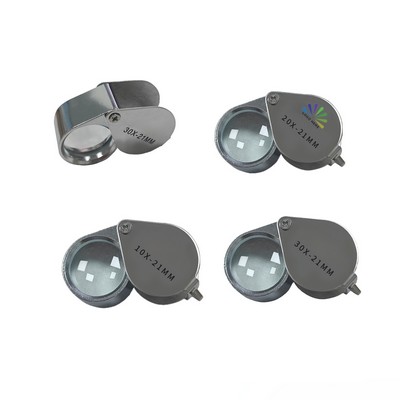 Triplet Folding Magnifier with 10x/20x/30x Glass Lenses
