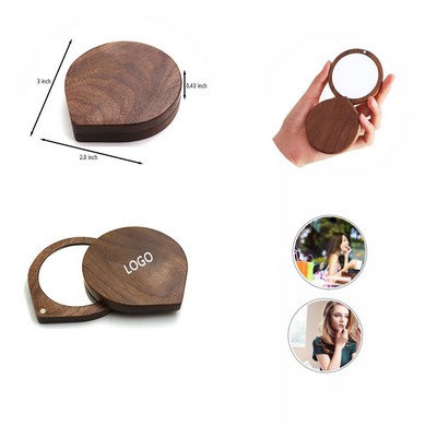 Pocket Wooden Magnetic Handheld Mirror