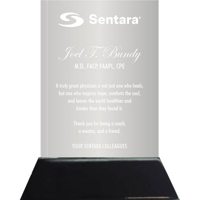 6" x 8" Clear Acrylic in Piano Finish Ebony Base