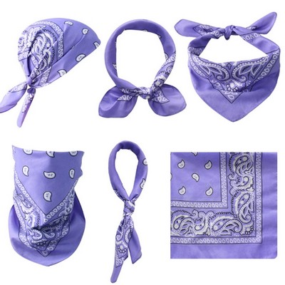 Multi-Purpose Bandanas Paisley Cowboy Polyester Headbands 21x21 inch