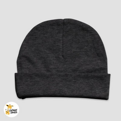 Baby Beanie Hat Black Heather 65% Polyester 35% Cotton- Laughing Giraffe®