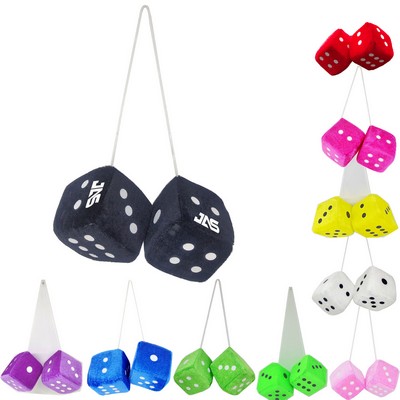 Retro Heart Plush Dice Pair