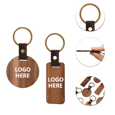 Walnut Wood Blank Keychain