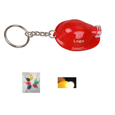 Safety Helmet Shape Keychain With Led