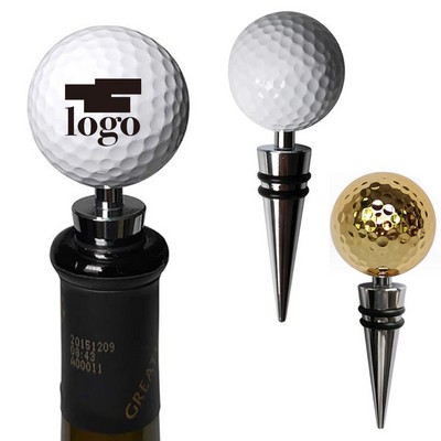Golf Ball Wine and Beverage Bottle Stoppers