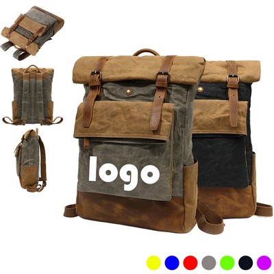 Outing Waterproof Canvas Leather Rucksack