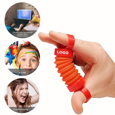 3.7" Plastic Retractable Finger Poppers Fidget Toy w/Pull Ring MOQ50PCS