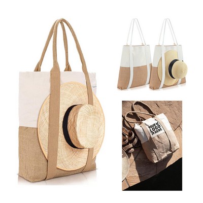 Beach Tote Bag with Hat Holder