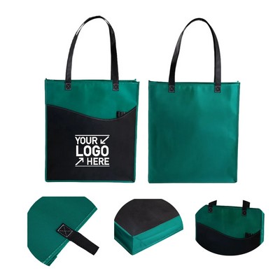 Shopping Grocery Non-Woven Tote Bags With Rivers Pocket