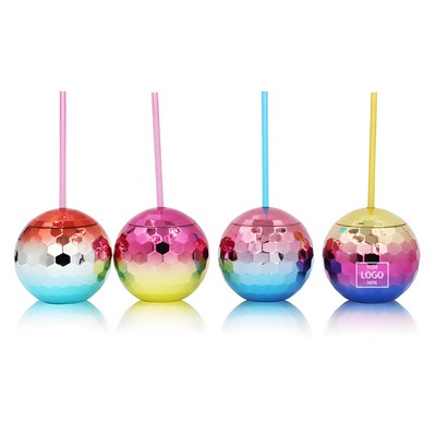 20oz Disco Ball Cup With Straw