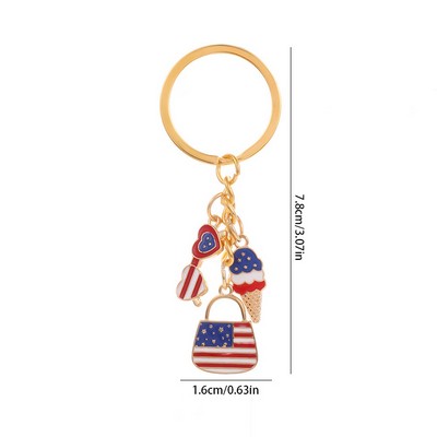 Patriotic Independence Day Keychain MOQ500PCS