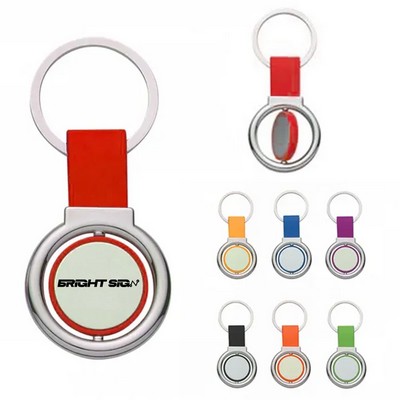 Circular Metal Spinner Key Tag