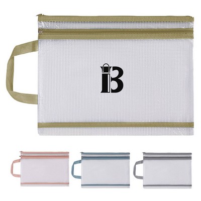 A4 Handheld Mesh Zipper Pouch