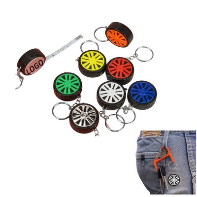 Tire-Shaped Tape Measure Keychain