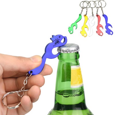 Squirrel Shaped Aluminum Bottle Opener w/Key Ring