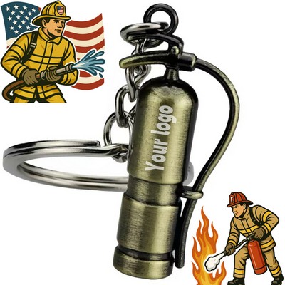 Custom Retro Metal Fire Extinguisher Keychain