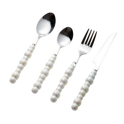 4 Piece Pearl Utensil Set With Cotton Pouch