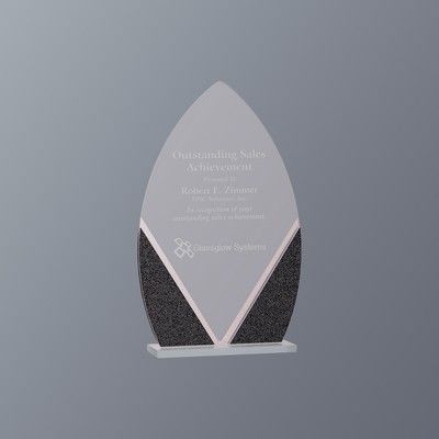 Clear/Black Designer Glass Award Series, Oval, Small (4-1/4"x 7-1/4"H)