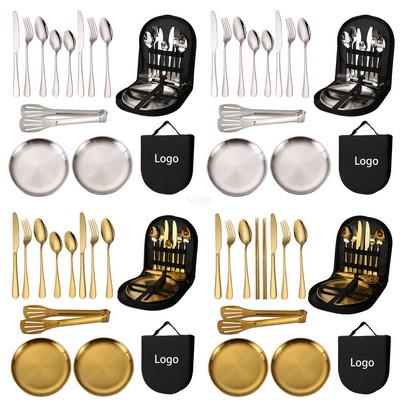 Luxury Stainless Steel Flatware Set with Case