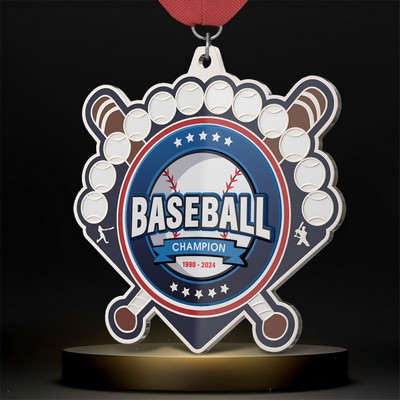 3.5" UV Printed Baseball Medals