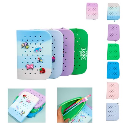 Square Silicone Hole Pencil Case